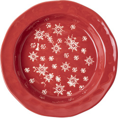 3pcs Christmas Cutlery Embossed Plate, Snowflake Steak Western Plate, Creative Simple Ceramic Dessert Dinner Set