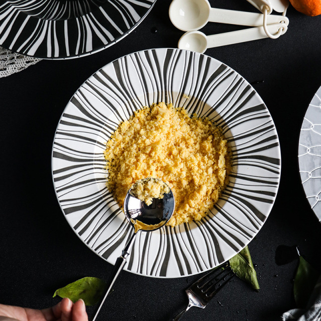 Ceramic Western Deep Plate Dish Pasta Dish Restaurant Cafe Dish Saucer Soup Plate Pasta Bowl Salad Hat Plate Tableware