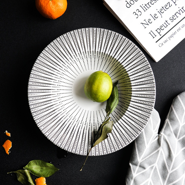 Ceramic Western Deep Plate Dish Pasta Dish Restaurant Cafe Dish Saucer Soup Plate Pasta Bowl Salad Hat Plate Tableware