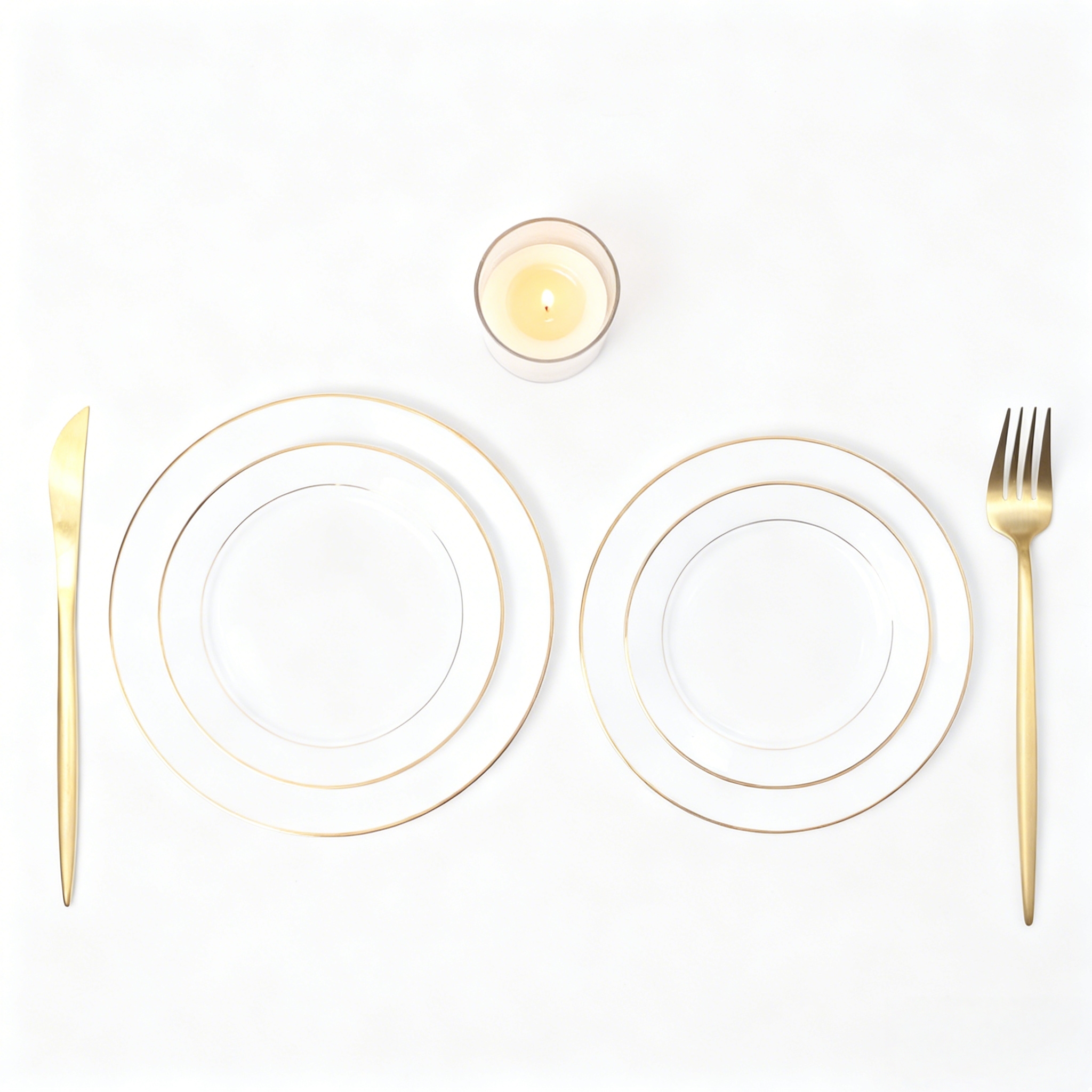 Gold Rimmed Ceramic Plate European Style Steak Plate Porcelain Hotel Dinner Plate Western Cuisine Serving Plate