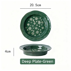 3pcs Christmas Cutlery Embossed Plate, Snowflake Steak Western Plate, Creative Simple Ceramic Dessert Dinner Set