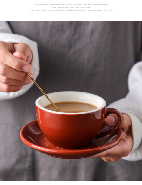 High-quality 250ml coffee cups and saucers  customizable in capacity and color