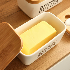 Ceramic butter box storage box with lid, European-style household cheese sealed preservation box, kitchen storage box