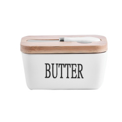 Ceramic butter box storage box with lid, European-style household cheese sealed preservation box, kitchen storage box