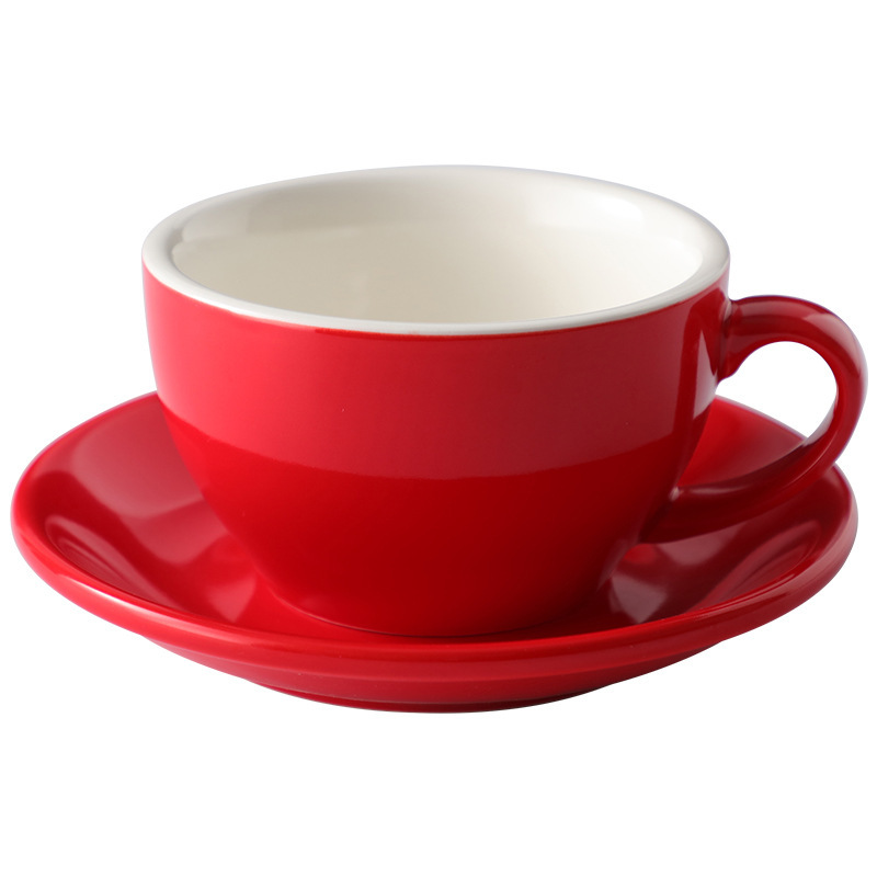 High-quality 250ml coffee cups and saucers  customizable in capacity and color
