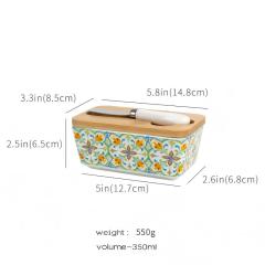 Ceramic butter box storage box with lid, European-style household cheese sealed preservation box, kitchen storage box