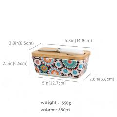 Ceramic butter box storage box with lid, European-style household cheese sealed preservation box, kitchen storage box