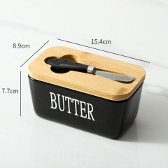 Ceramic butter box storage box with lid, European-style household cheese sealed preservation box, kitchen storage box
