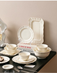 Custom Logo Home Retro Swallow Ceramic Bowl and Plate Set