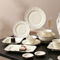 Custom Logo Home Retro Swallow Ceramic Bowl and Plate Set