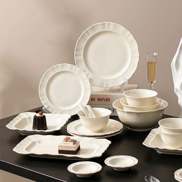 Custom Logo Home Retro Swallow Ceramic Bowl and Plate Set