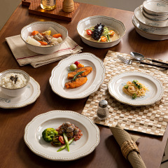 Wedding Vintage French-style Rose Underglaze Ceramic Dinnerware Set