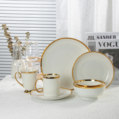 Middle Eastern Custom Gold Pattern Ceramic Dinnerware Set
