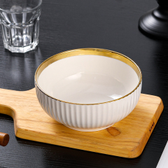 Custom 6pcs Wedding Use Matte Gold Ceramic Tableware Set