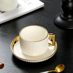Custom 6pcs Wedding Use Matte Gold Ceramic Tableware Set