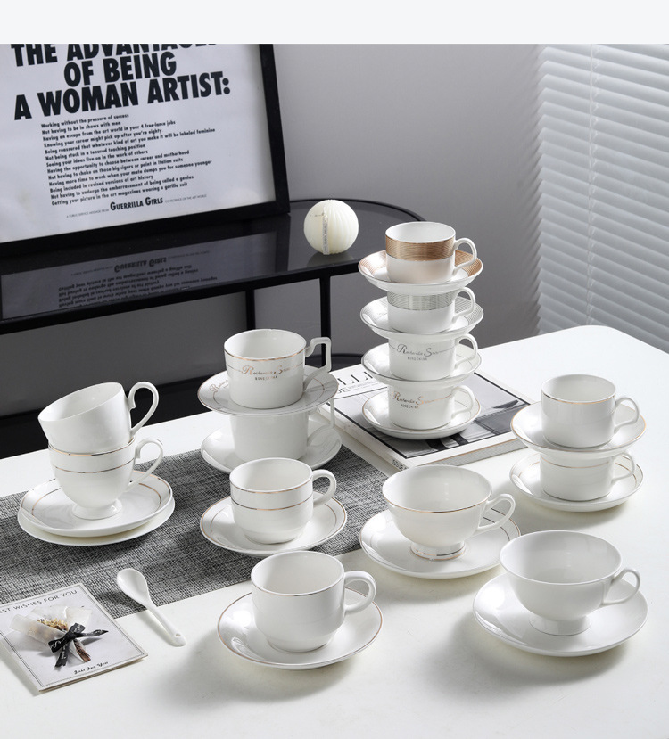 custom logo high quality coffee cup and saucer set