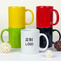 Custom Logo Ceramic Coffee Mugs - Multi-Color 11oz Personalized Branded Cups
