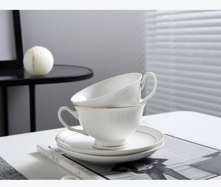 custom logo high quality coffee cup and saucer set