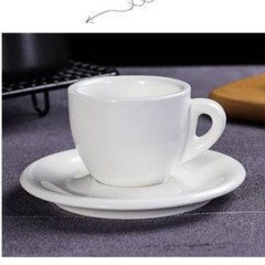 Elegant 80ml white ceramic espresso cup & saucer set
