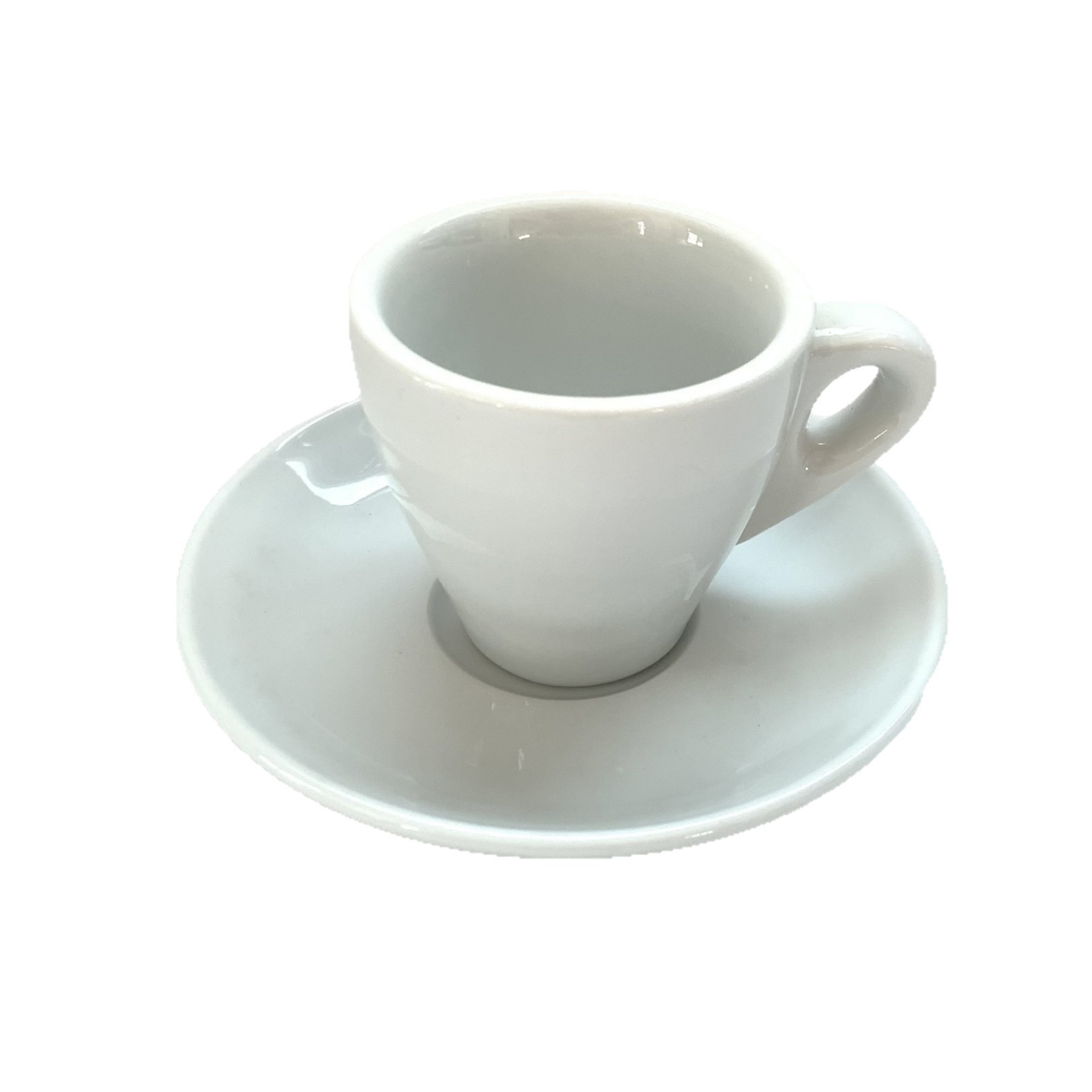 Elegant 80ml white ceramic espresso cup & saucer set