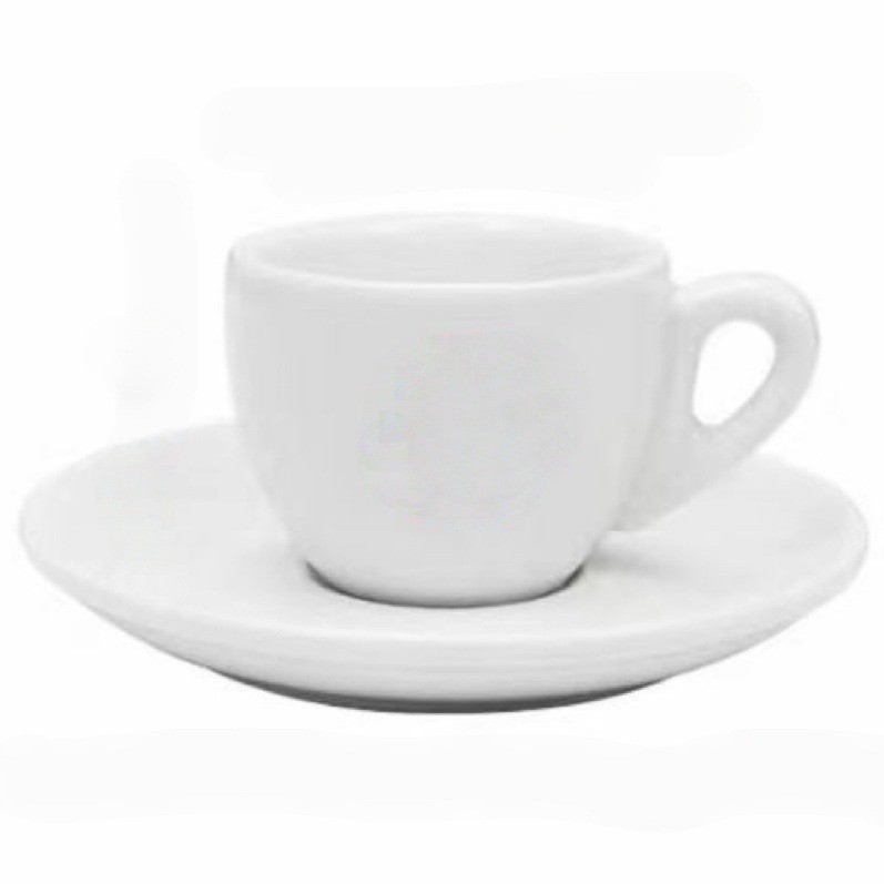 Elegant 80ml white ceramic espresso cup & saucer set
