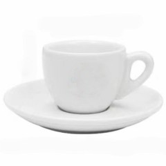 Elegant 80ml white ceramic espresso cup & saucer set