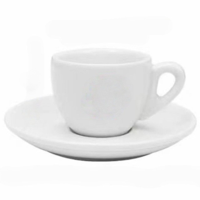 Elegant 80ml white ceramic espresso cup & saucer set