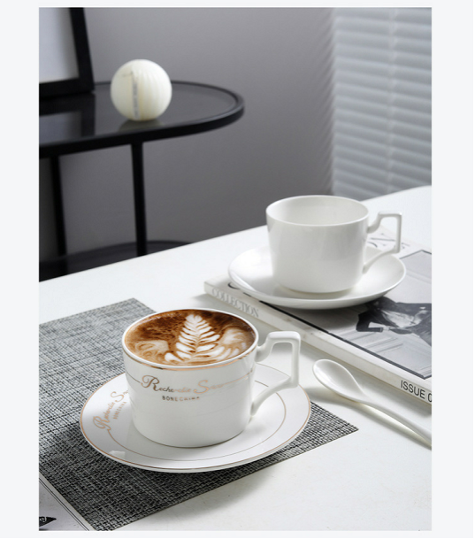 custom logo high quality coffee cup and saucer set