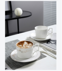 custom logo high quality coffee cup and saucer set