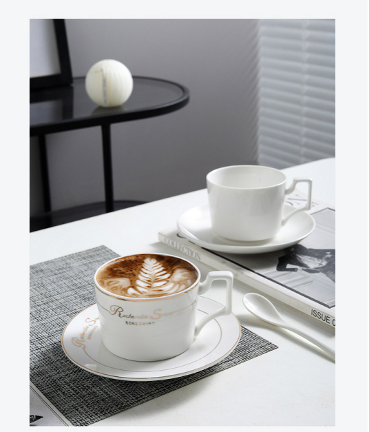 custom logo high quality coffee cup and saucer set