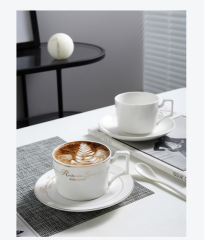 custom logo high quality coffee cup and saucer set