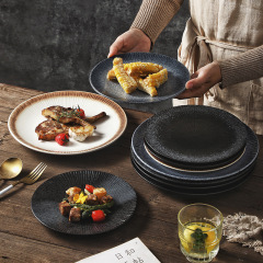 Household Ceramic Steak Plate Western-Style Dish Japanese Underglaze Tableware