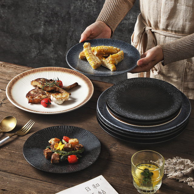 Household Ceramic Steak Plate Western-Style Dish Japanese Underglaze Tableware