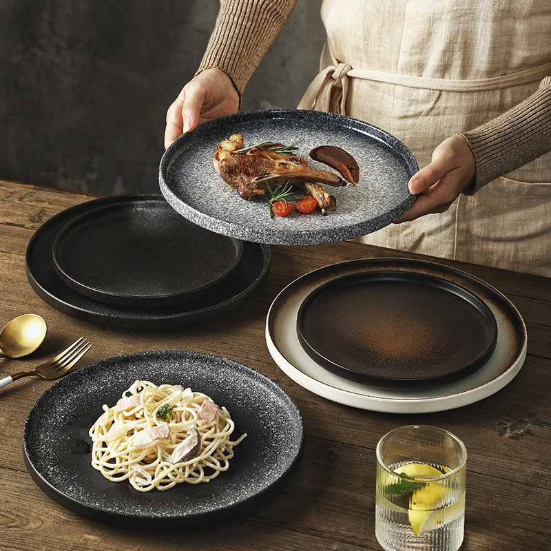 Customizable Logo Plate Japanese-Style Steak Plate Creative Western Dinner Plate Restaurant Large Plate