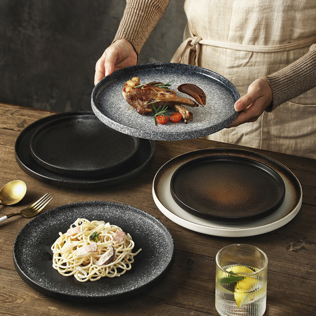 Customizable Logo Plate Japanese-Style Steak Plate Creative Western Dinner Plate Restaurant Large Plate
