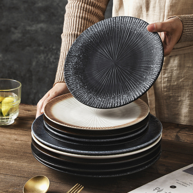 Household Ceramic Steak Plate Western-Style Dish Japanese Underglaze Tableware