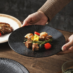 Household Ceramic Steak Plate Western-Style Dish Japanese Underglaze Tableware