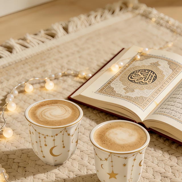 Traditional Porcelain Gave Espresso Shot Cups for Arabic Qahwa, Turkish Coffee