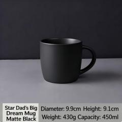 Ceramic Coffee Mug 450ml - Matte Black/Gloss White/Deep Green Large Mug