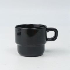 Ceramic stacked coffee cups can be customized with logos