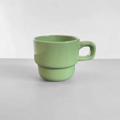 Ceramic stacked coffee cups can be customized with logos