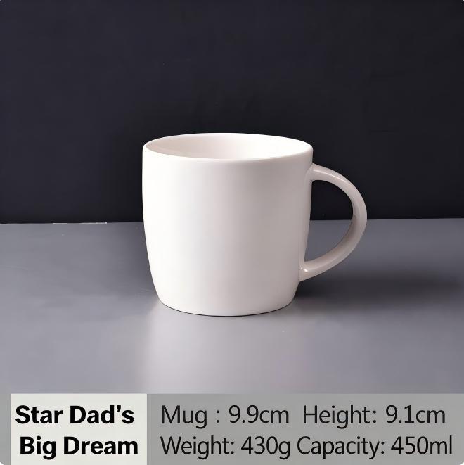 Ceramic Coffee Mug 450ml - Matte Black/Gloss White/Deep Green Large Mug