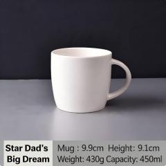 Ceramic Coffee Mug 450ml - Matte Black/Gloss White/Deep Green Large Mug