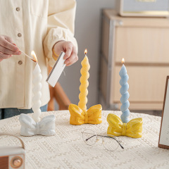 New Ceramic Bow-Shaped Candle Holder for Wedding Table Decor