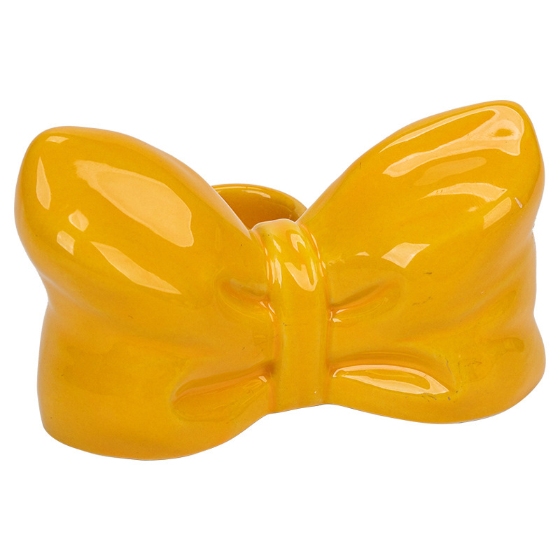 New Ceramic Bow-Shaped Candle Holder for Wedding Table Decor