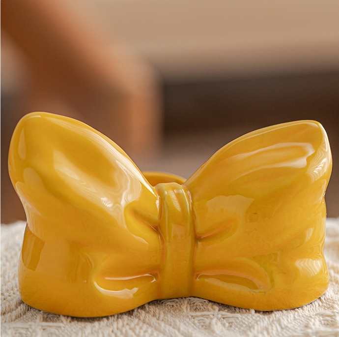 New Ceramic Bow-Shaped Candle Holder for Wedding Table Decor