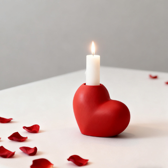 Ceramic Heart Candle Holder Set For Valentine's Day
