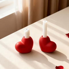 Ceramic Heart Candle Holder Set For Valentine's Day