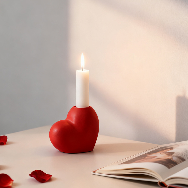 Ceramic Heart Candle Holder Set For Valentine's Day