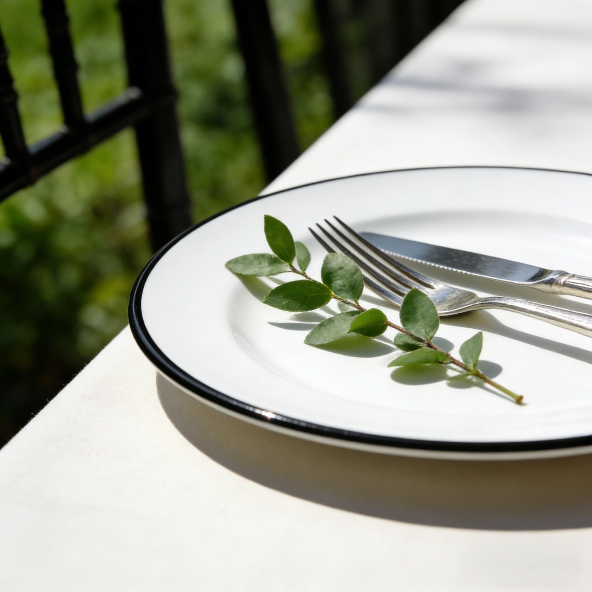 Black Ceramic Plates for Party Wedding Wihte Plates with Black Rim